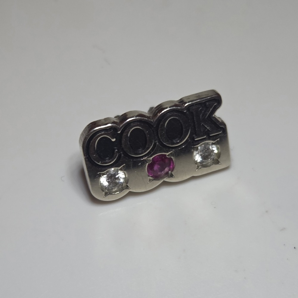 Vintage 10k White Gold Natural Diamond & Ruby Cook Watch Band Charm Mother Wife